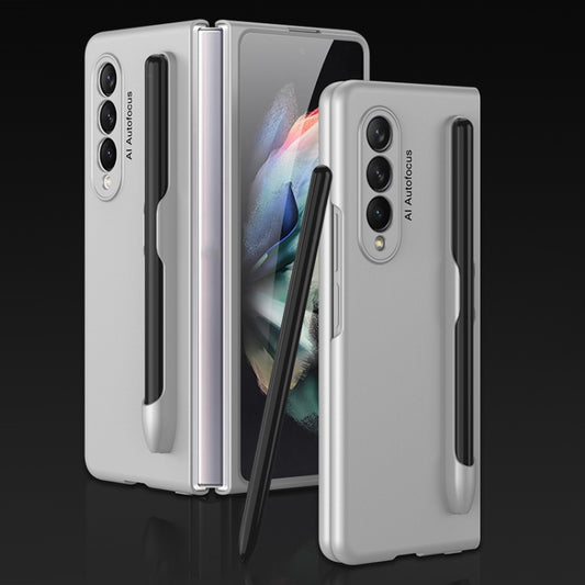 For Samsung Galaxy Z Fold3 5G GKK Ultra-thin Full Coverage Phone Flip Case with Pen Slot(Silver) - Galaxy Phone Cases by GKK | Online Shopping UK | buy2fix