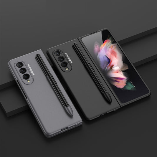 For Samsung Galaxy Z Fold3 5G GKK Ultra-thin Full Coverage Phone Flip Case with Pen Slot(Silver) - Galaxy Phone Cases by GKK | Online Shopping UK | buy2fix