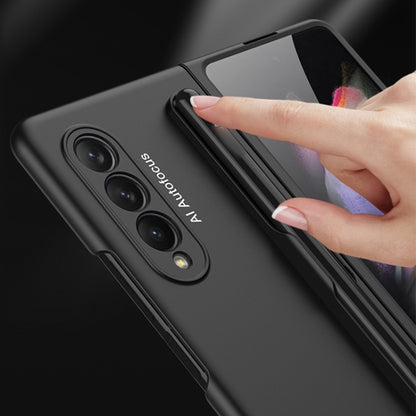 For Samsung Galaxy Z Fold3 5G GKK Ultra-thin Full Coverage Phone Flip Case with Pen Slot(Dark Green) - Galaxy Phone Cases by GKK | Online Shopping UK | buy2fix