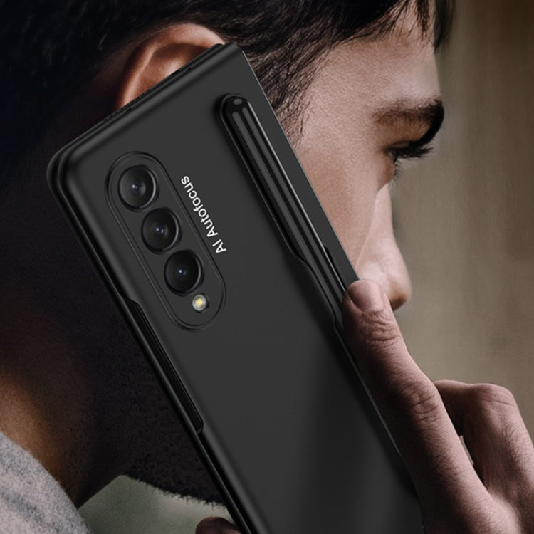 For Samsung Galaxy Z Fold3 5G GKK Ultra-thin Full Coverage Phone Flip Case with Pen Slot(Dark Green) - Galaxy Phone Cases by GKK | Online Shopping UK | buy2fix