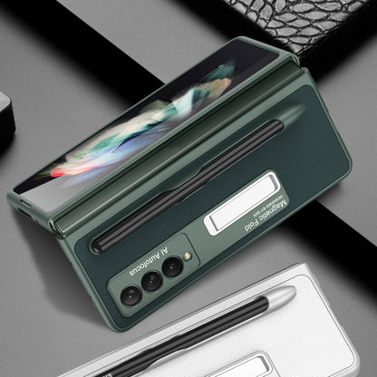 For Samsung Galaxy Z Fold3 5G GKK Ultra-thin PC + PU Phone Flip Case with Holder & Pen Slot(Gold) - Galaxy Phone Cases by GKK | Online Shopping UK | buy2fix