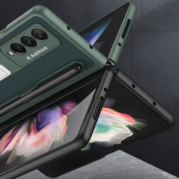 For Samsung Galaxy Z Fold3 5G GKK Ultra-thin PC + PU Phone Flip Case with Holder & Pen Slot(Cross Texture) - Galaxy Phone Cases by GKK | Online Shopping UK | buy2fix