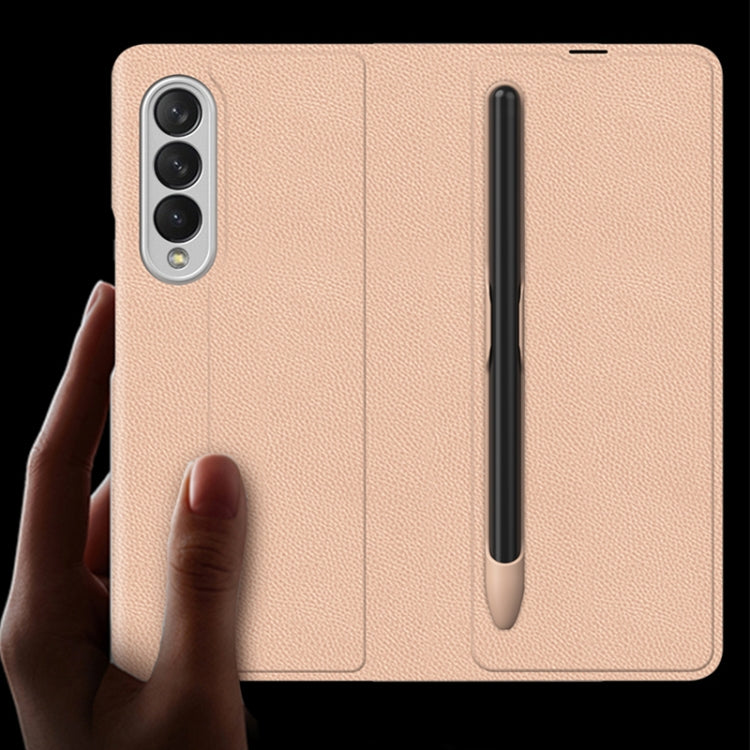 For Samsung Galaxy Z Fold3 5G GKK Ultra-thin Horizontal Flip Leather Phone Case with Pen Slot(Silver) - Galaxy Phone Cases by GKK | Online Shopping UK | buy2fix