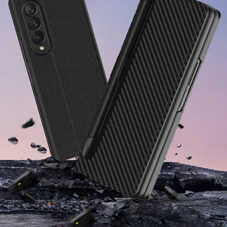 For Samsung Galaxy Z Fold3 5G GKK Ultra-thin Horizontal Flip Leather Phone Case with Pen Slot(Silver) - Galaxy Phone Cases by GKK | Online Shopping UK | buy2fix