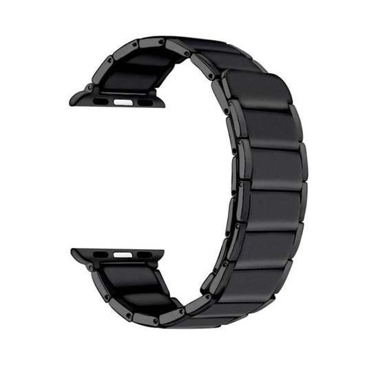 Bamboo Joint Magnetic Steel Watch Band For Apple Watch Series 9&8&7 41mm / SE 3&SE 2&6&SE&5&4 40mm / 3&2&1 38mm(Black) by buy2fix