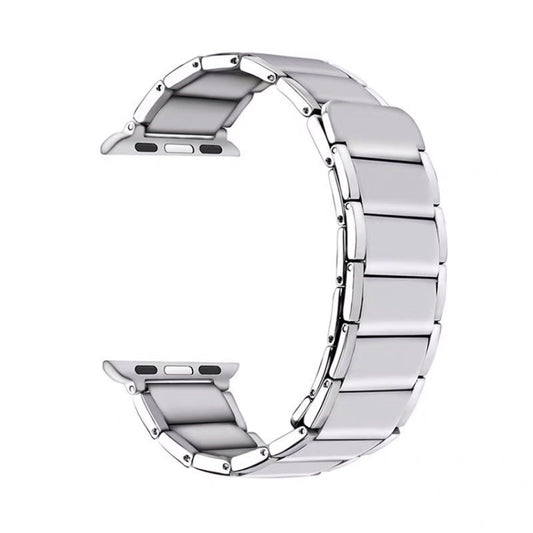 Bamboo Joint Magnetic Steel Watch Band For Apple Watch Series 9&8&7 41mm / SE 3&SE 2&6&SE&5&4 40mm / 3&2&1 38mm(Silver) by buy2fix