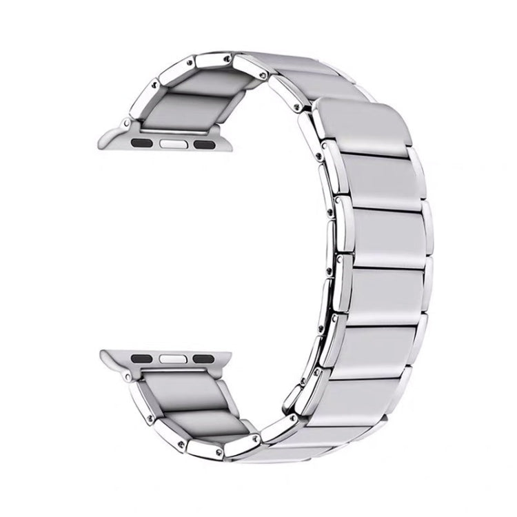 Bamboo Joint Magnetic Steel Watch Band For Apple Watch Ultra 49mm&Watch Ultra 2 49mm / Series 9&8&7 45mm / SE 3&SE 2&6&SE&5&4 44mm / 3&2&1 42mm(Silver) by buy2fix