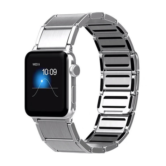 Bamboo Joint Magnetic Steel Watch Band For Apple Watch Ultra 49mm&Watch Ultra 2 49mm / Series 9&8&7 45mm / SE 3&SE 2&6&SE&5&4 44mm / 3&2&1 42mm(Silver) by buy2fix