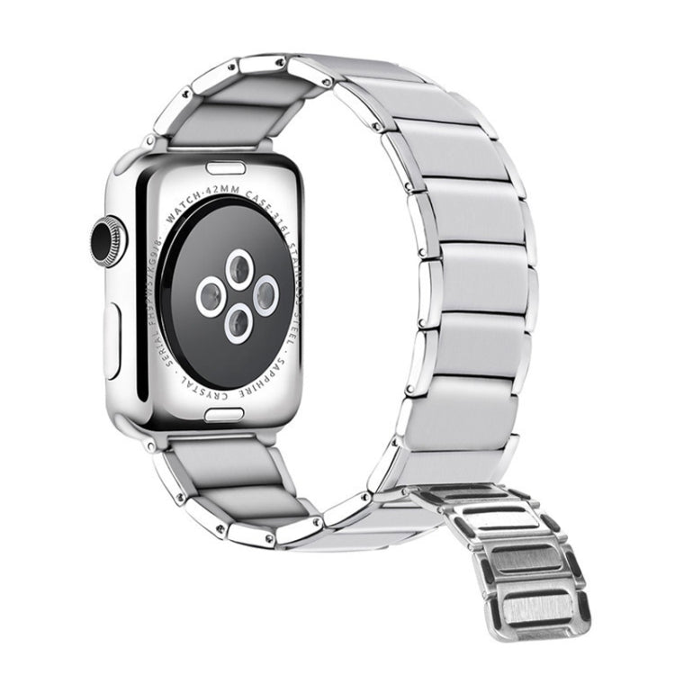 Bamboo Joint Magnetic Steel Watch Band For Apple Watch Ultra 49mm&Watch Ultra 2 49mm / Series 9&8&7 45mm / SE 3&SE 2&6&SE&5&4 44mm / 3&2&1 42mm(Silver) by buy2fix