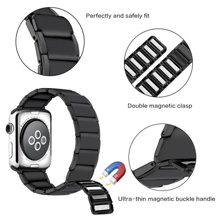 Bamboo Joint Magnetic Steel Watch Band For Apple Watch Ultra 49mm&Watch Ultra 2 49mm / Series 9&8&7 45mm / SE 3&SE 2&6&SE&5&4 44mm / 3&2&1 42mm(Silver) by buy2fix