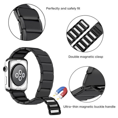 Bamboo Joint Magnetic Steel Watch Band For Apple Watch Ultra 49mm&Watch Ultra 2 49mm / Series 9&8&7 45mm / SE 3&SE 2&6&SE&5&4 44mm / 3&2&1 42mm(Silver) by buy2fix