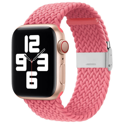 Nylon Braid One Buckle Watch Band For Apple Watch Series 9&8&7 41mm / SE 3&SE 2&6&SE&5&4 40mm / 3&2&1 38mm(Pink) by buy2fix