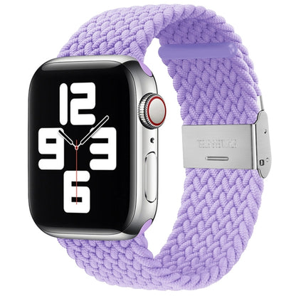 Nylon Braid One Buckle Watch Band For Apple Watch Series 9&8&7 41mm / SE 3&SE 2&6&SE&5&4 40mm / 3&2&1 38mm(British Lavender) by buy2fix