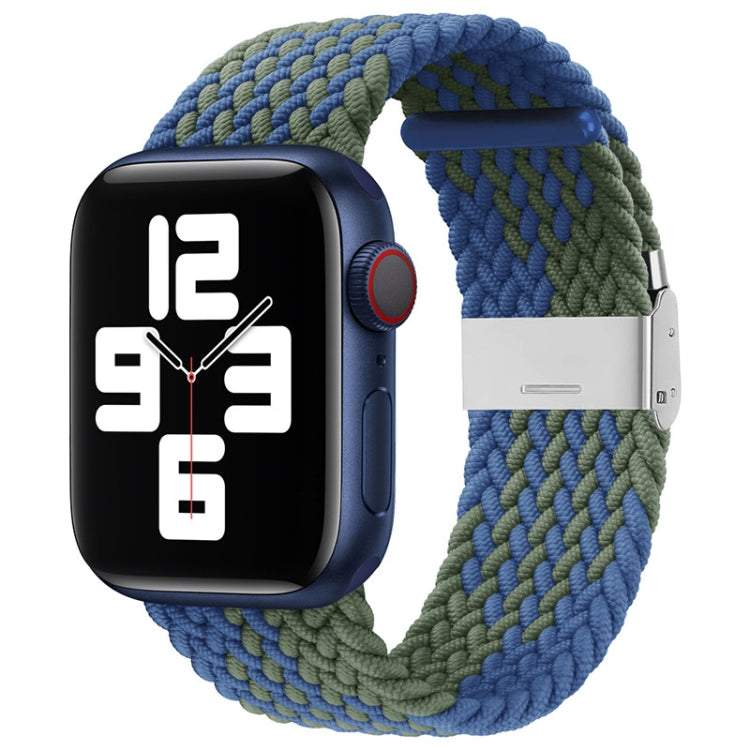 Nylon Braid One Buckle Watch Band For Apple Watch Series 9&8&7 41mm / SE 3&SE 2&6&SE&5&4 40mm / 3&2&1 38mm(Z Blue Green) by buy2fix
