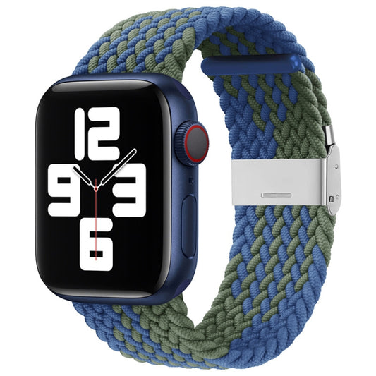 Nylon Braid One Buckle Watch Band For Apple Watch Series 9&8&7 41mm / SE 3&SE 2&6&SE&5&4 40mm / 3&2&1 38mm(Z Blue Green) by buy2fix