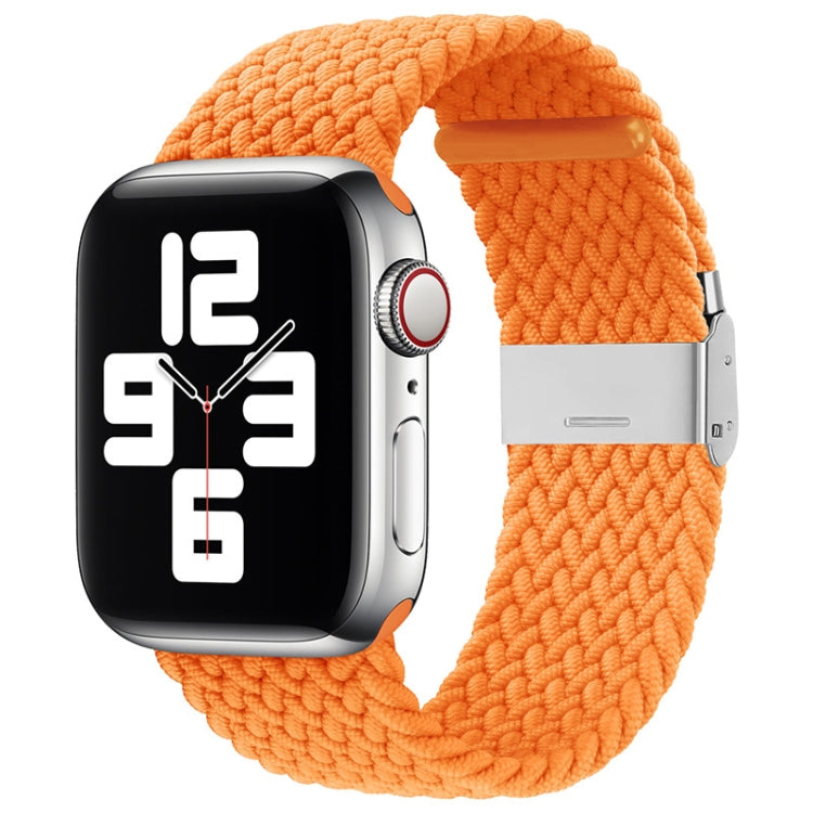 Nylon Braid One Buckle Watch Band For Apple Watch Series 9&8&7 41mm / SE 3&SE 2&6&SE&5&4 40mm / 3&2&1 38mm(Orange) by buy2fix