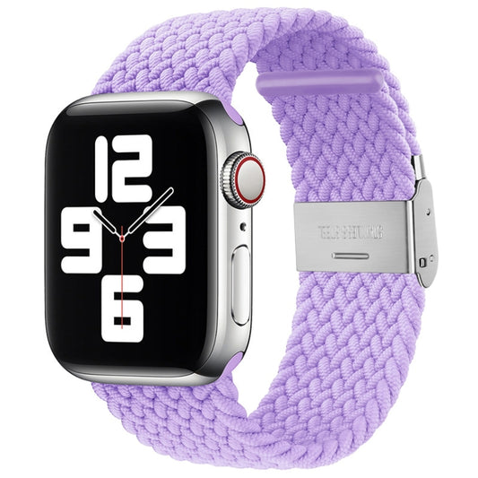 Nylon Braid One Buckle Watch Band For Apple Watch Ultra 49mm&Watch Ultra 2 49mm / Series 9&8&7 45mm / SE 3&SE 2&6&SE&5&4 44mm / 3&2&1 42mm(Purple) by buy2fix