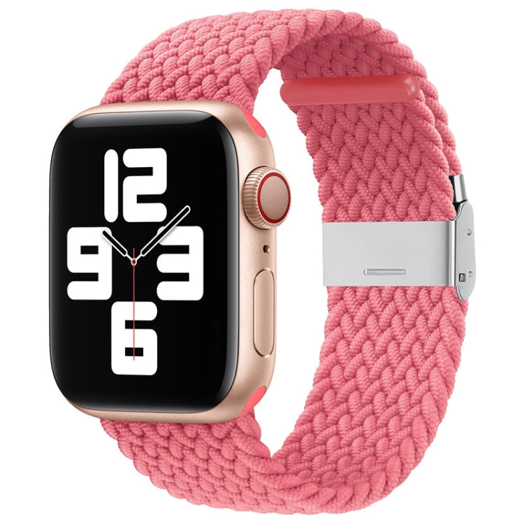 Nylon Braid One Buckle Watch Band For Apple Watch Ultra 49mm&Watch Ultra 2 49mm / Series 9&8&7 45mm / SE 3&SE 2&6&SE&5&4 44mm / 3&2&1 42mm(Pink) by buy2fix
