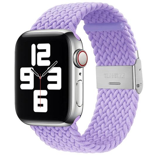 Nylon Braid One Buckle Watch Band For Apple Watch Ultra 49mm&Watch Ultra 2 49mm / Series 9&8&7 45mm / SE 3&SE 2&6&SE&5&4 44mm / 3&2&1 42mm(British Lavender) by buy2fix
