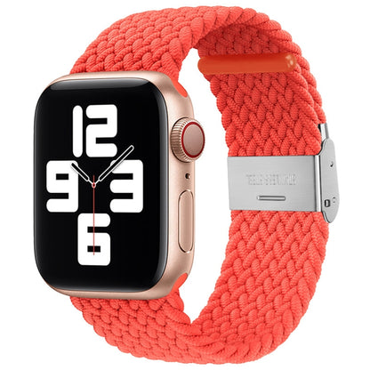 Nylon Braid One Buckle Watch Band For Apple Watch Ultra 49mm&Watch Ultra 2 49mm / Series 9&8&7 45mm / SE 3&SE 2&6&SE&5&4 44mm / 3&2&1 42mm(Bright Orange) by buy2fix