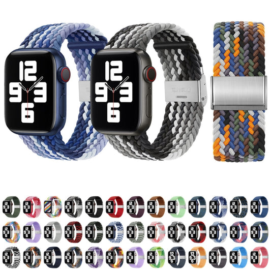 Nylon Braid One Buckle Watch Band For Apple Watch Ultra 49mm&Watch Ultra 2 49mm / Series 9&8&7 45mm / SE 3&SE 2&6&SE&5&4 44mm / 3&2&1 42mm(Deep Blue) by buy2fix