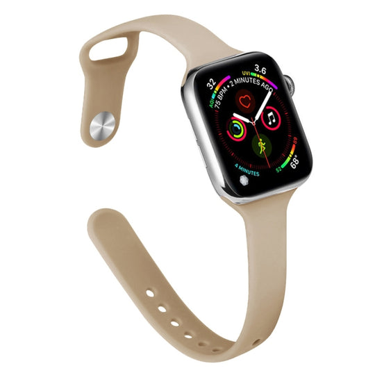 Slimming Silicone Watch Band For Apple Watch Series 9&8&7 41mm / SE 3&SE 2&6&SE&5&4 40mm / 3&2&1 38mm(Walnut)