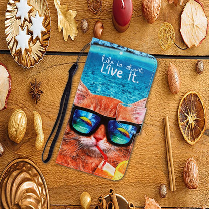 For iPhone SE 2022 / SE 2020 / 8 / 7 3D Colored Drawing Horizontal Flip PU Leather Case with Holder & Card Slots & Wallet(Underwater Cat) - iPhone SE 2022 / 2020 / 8 / 7 Cases by LC.IMEEKE | Online Shopping UK | buy2fix