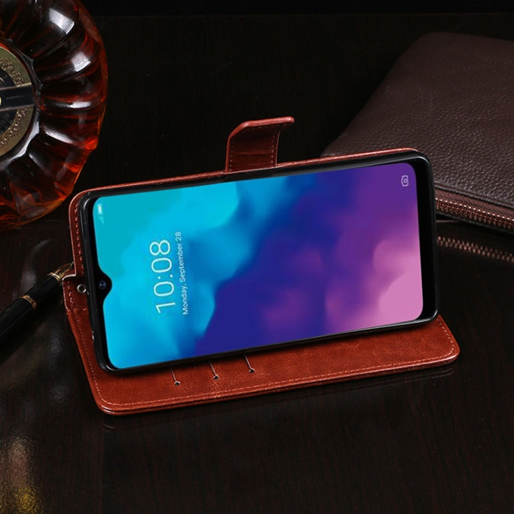 For ZTE Blade V30 Vita idewei Crazy Horse Texture Leather Phone Case with Holder & Card Slots & Wallet(Dark Blue) - ZTE Cases by idewei | Online Shopping UK | buy2fix