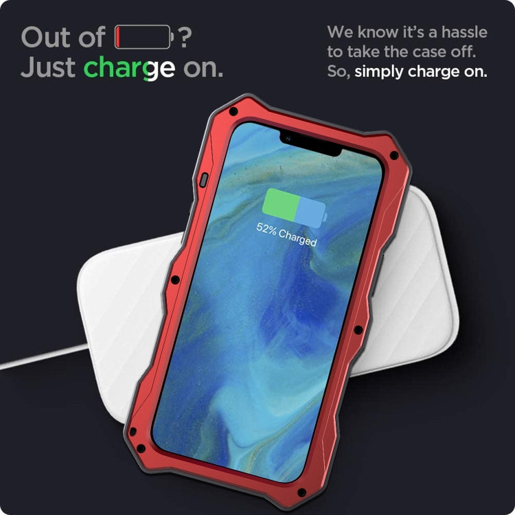 For iPhone 13 Camshield Shockproof Life Waterproof Dustproof Metal Case with Holder(Red) - iPhone 13 Cases by buy2fix | Online Shopping UK | buy2fix