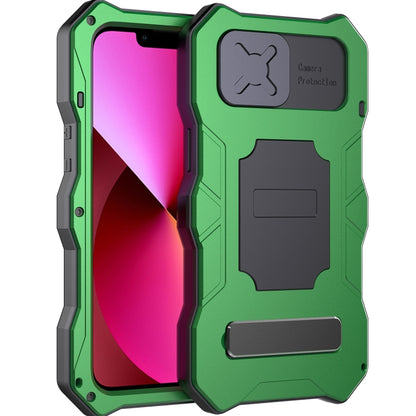 For iPhone 13 Camshield Shockproof Life Waterproof Dustproof Metal Case with Holder(Green) - iPhone 13 Cases by buy2fix | Online Shopping UK | buy2fix