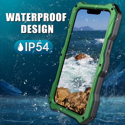 For iPhone 13 Camshield Shockproof Life Waterproof Dustproof Metal Case with Holder(Green) - iPhone 13 Cases by buy2fix | Online Shopping UK | buy2fix