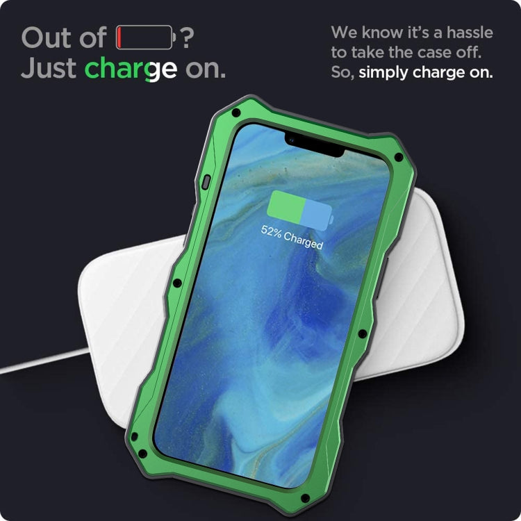 For iPhone 13 Camshield Shockproof Life Waterproof Dustproof Metal Case with Holder(Green) - iPhone 13 Cases by buy2fix | Online Shopping UK | buy2fix