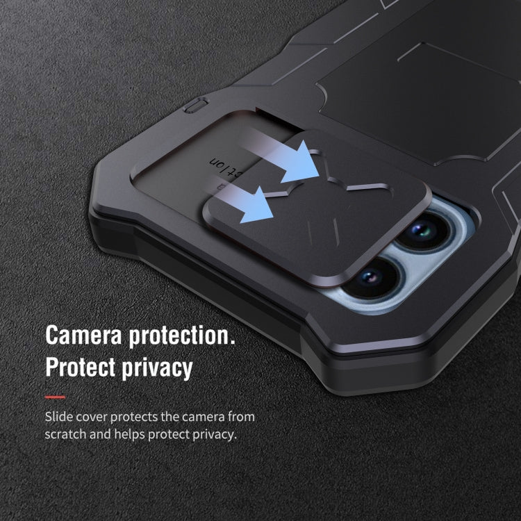 For iPhone 12 / 12 Pro Camshield Shockproof Life Waterproof Dustproof Metal Case with Holder(Black) - iPhone 12 / 12 Pro Cases by buy2fix | Online Shopping UK | buy2fix