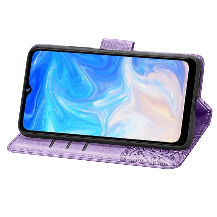 For DOOGEE N40 Pro Butterfly Love Flowers Embossed Horizontal Flip Leather Case with Holder & Card Slots & Wallet & Lanyard(Light Purple) - More Brand by buy2fix | Online Shopping UK | buy2fix
