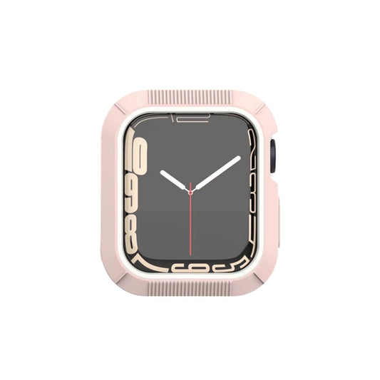 Shockproof PC Protective Case For Apple Watch Series 9 / 8 / 7 41mm(Pink + White) by buy2fix