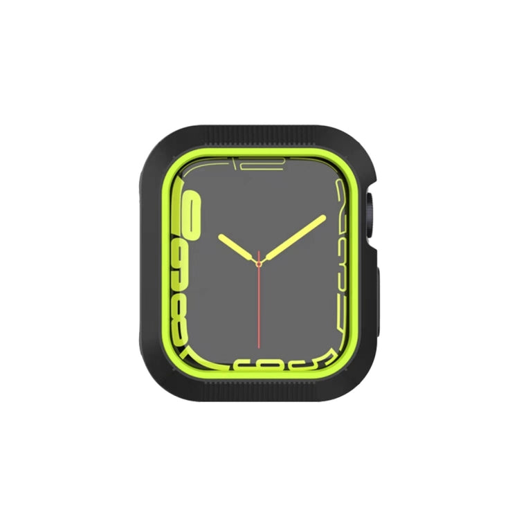 Shockproof PC Protective Case For Apple Watch Series 9 / 8 / 7 45mm(Black + Yellow) by buy2fix