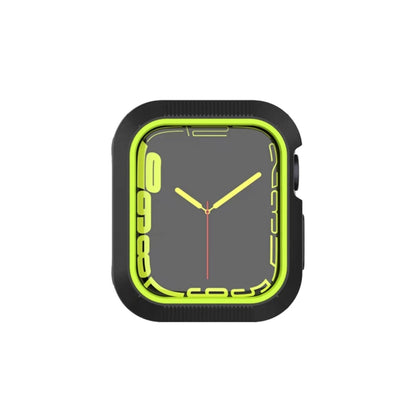 Shockproof PC Protective Case For Apple Watch Series 9 / 8 / 7 45mm(Black + Yellow) by buy2fix