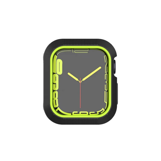 Shockproof PC Protective Case For Apple Watch Series 9 / 8 / 7 45mm(Black + Yellow) by buy2fix