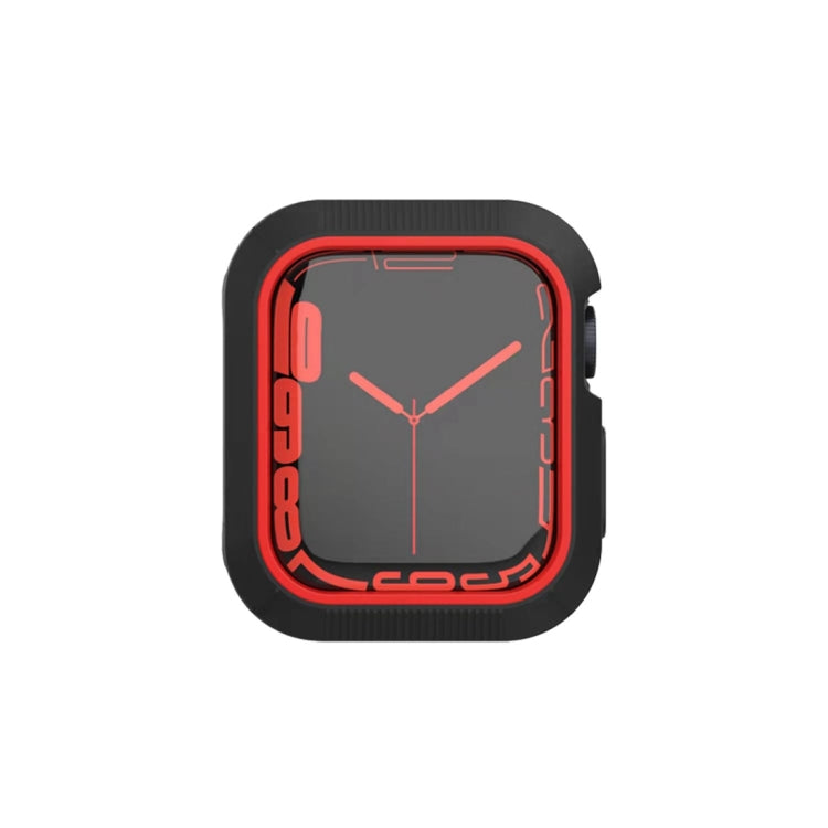 Shockproof PC Protective Case For Apple Watch Series 9 / 8 / 7 45mm(Black + Red) by buy2fix