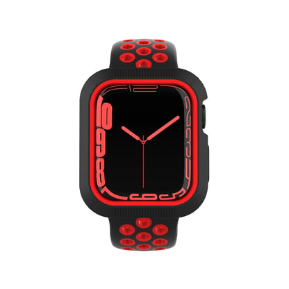Shockproof PC Protective Case For Apple Watch Series 9 / 8 / 7 45mm(Black + Red) by buy2fix