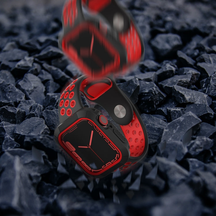 Shockproof PC Protective Case For Apple Watch Series 9 / 8 / 7 45mm(Black + White) by buy2fix