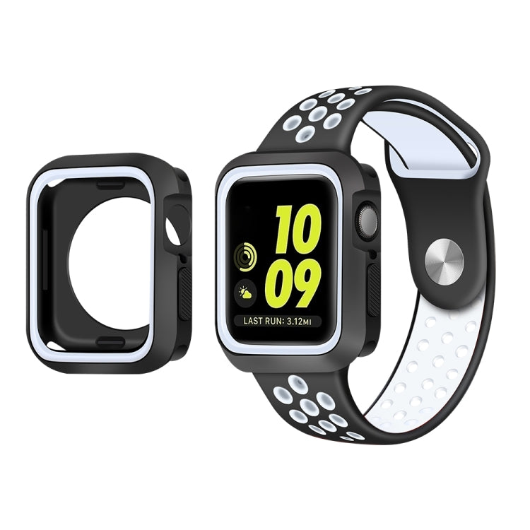 Two-color Shockproof Protective Case For Apple Watch Series 9 / 8 / 7 41mm(Black + White) by buy2fix