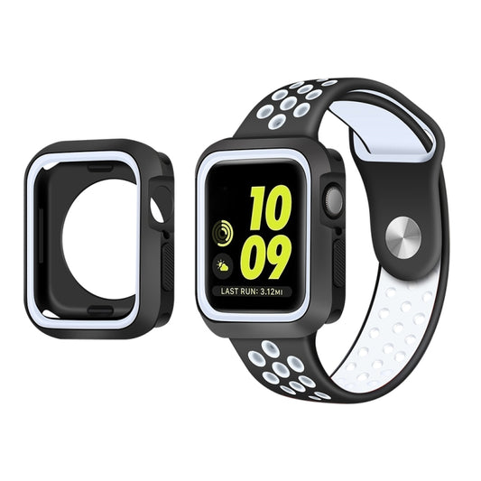 Two-color Shockproof Protective Case For Apple Watch Series 9 / 8 / 7 41mm(Black + White) by buy2fix