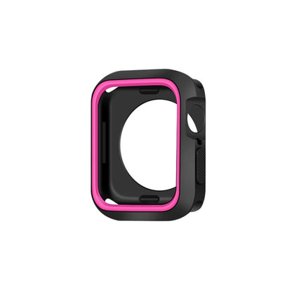 Two-color Shockproof Protective Case For Apple Watch Series 9 / 8 / 7 41mm(Black Pink) by buy2fix