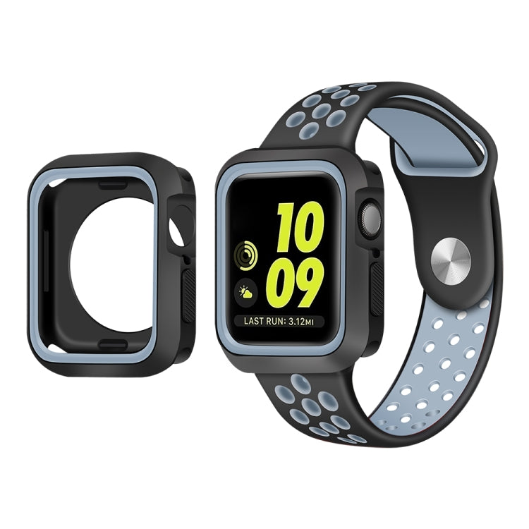Two-color Shockproof Protective Case For Apple Watch Series 9 / 8 / 7 41mm(Blue Grey) by buy2fix
