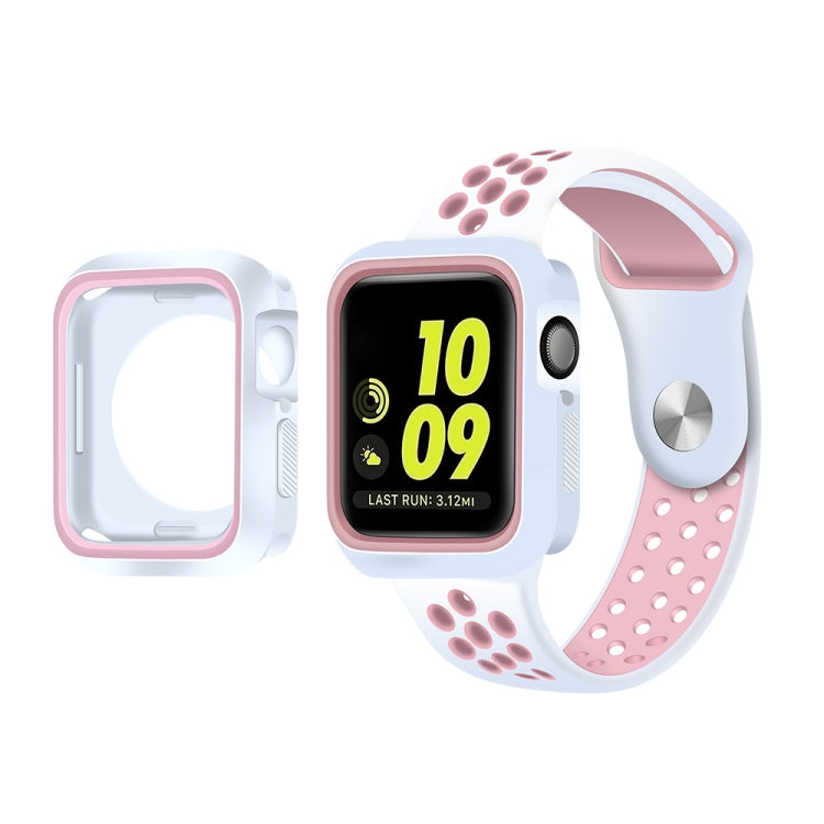 Two-color Shockproof Protective Case For Apple Watch Series 9 / 8 / 7 41mm(Light Pink) by buy2fix