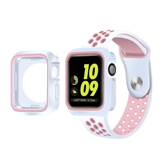 Two-color Shockproof Protective Case For Apple Watch Series 9 / 8 / 7 41mm(Light Pink) by buy2fix