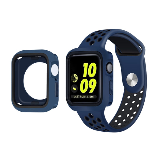 Two-color Shockproof Protective Case For Apple Watch Series 9 / 8 / 7 45mm(Navy Blue) by buy2fix