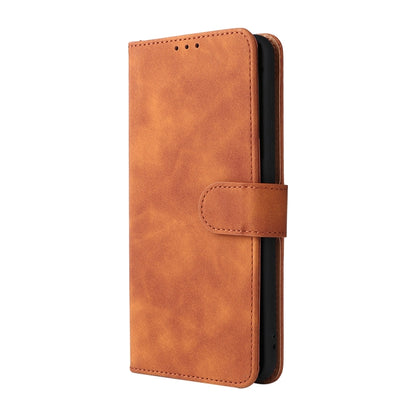 For Motorola Moto E20 / E30 / E40 Skin Feel Magnetic Horizontal Flip Phone Leather Case with Holder & Card Slots & Wallet(Brown) by buy2fix
