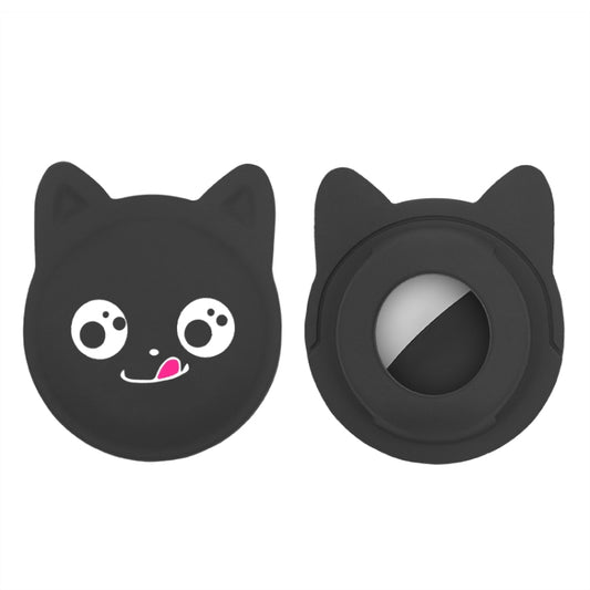 Naughty Smile Cute Cartoon Pet Collar Anti-lost Tracker Silicone Case For AirTag(Black) - Pet Series by Mutural | Online Shopping UK | buy2fix